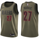 Men's Nike Portland Trail Blazers #27 Jusuf Nurkic Swingman Green Salute to Service NBA Jersey