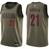 Youth Nike Portland Trail Blazers #21 Noah Vonleh Swingman Green Salute to Service NBA Jersey