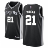 Youth Nike San Antonio Spurs #21 Tim Duncan Swingman Black Road NBA Jersey - Icon Edition