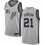 Men's Nike San Antonio Spurs #21 Tim Duncan Authentic Silver Alternate NBA Jersey Statement Edition