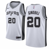 Men's Nike San Antonio Spurs #20 Manu Ginobili Swingman White Home NBA Jersey - Association Edition