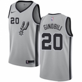 Men's Nike San Antonio Spurs #20 Manu Ginobili Swingman Silver Alternate NBA Jersey Statement Edition