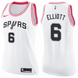 Women's Nike San Antonio Spurs #6 Sean Elliott Swingman White/Pink Fashion NBA Jersey