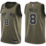 Men's Nike San Antonio Spurs #8 Patty Mills Swingman Green Salute to Service NBA Jersey