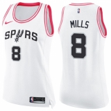 Women's Nike San Antonio Spurs #8 Patty Mills Swingman White/Pink Fashion NBA Jersey