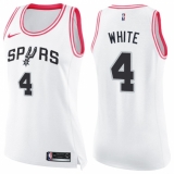 Women's Nike San Antonio Spurs #4 Derrick White Swingman White/Pink Fashion NBA Jersey