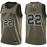 Men's Nike San Antonio Spurs #22 Rudy Gay Swingman Green Salute to Service NBA Jersey