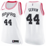 Women's Nike San Antonio Spurs #44 George Gervin Swingman White/Pink Fashion NBA Jersey