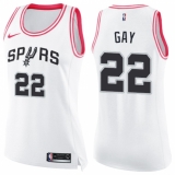 Women's Nike San Antonio Spurs #22 Rudy Gay Swingman White/Pink Fashion NBA Jersey