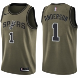 Men's Nike San Antonio Spurs #1 Kyle Anderson Swingman Green Salute to Service NBA Jersey