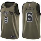 Men's Nike San Antonio Spurs #6 Sean Elliott Swingman Green Salute to Service NBA Jersey