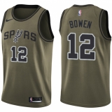 Men's Nike San Antonio Spurs #12 Bruce Bowen Swingman Green Salute to Service NBA Jersey