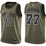 Youth Nike San Antonio Spurs #77 Joffrey Lauvergne Swingman Green Salute to Service NBA Jersey