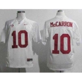 Alabama Crimson Tide 10 AJ McCarron 2012 SEC Patch White College Football NCAA Jerseys