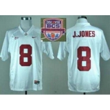 2013 BCS National Championship Alabama Crimson #8 J JONES White NCAA Football Jerseys