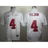 Alabama Crimson Tide 4 T.J Yeldon White College Football NCAA Jerseys 2012 SEC