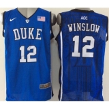Blue Devils #12 Justise Winslow Royal Blue Basketball New Stitched NCAA Jersey