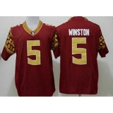 Seminoles #5 Jameis Winston Red Stitched NCAA Limited Jersey