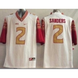 Florida State Seminoles #2 Deion Sanders White Limited Stitched NCAA Limited Jersey