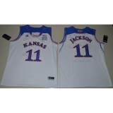 Kansas Jayhawks #11 Josh Jackson White Basketball Authentic Stitched NCAA Jersey