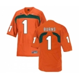 Miami Hurricanes 1 Artie Burns Orange College Football Jersey