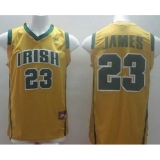 Notre Dame Fighting Irish #23 Lebron James Yellow Basketball Stitched NCAA Jersey