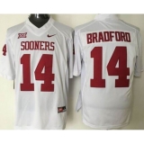 Oklahoma Sooners #14 Sam Bradford White Stitched NCAA Jersey