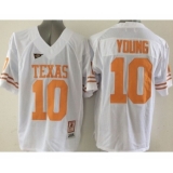 Texas Longhorns 10 Young White College Jersey
