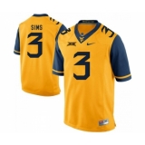 West Virginia Mountaineers 3 Charles Sims Gold College Football Jersey