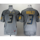 NEW West Virginia Mountaineers Stedman Bailey 3 Grey College Football Jerseys