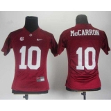 Women Alabama Crimson Tide 10 AJ McCarron Red College Football NCAA Jerseys