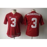 Youth NCAA Alabama Crimson #3 Trent Richardson red jerseys