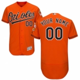 Men's Baltimore Orioles Majestic Alternate Orange Flex Base Authentic Collection Custom Jersey