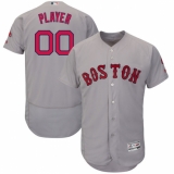 Men's Boston Red Sox Majestic Road Gray Flex Base Authentic Collection Custom Jersey