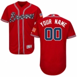 Men's Atlanta Braves Majestic Alternate Scarlet Flex Base Authentic Collection Custom Jersey