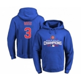 Cubs #3 David Ross Blue 2016 World Series Champions Pullover MLB Hoodie
