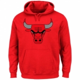 NBA Men's Chicago Bulls Majestic Current Logo Tech Patch Pullover Hoodie - Red