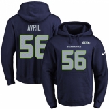 NFL Men's Nike Seattle Seahawks #56 Cliff Avril Navy Blue Name & Number Pullover Hoodie