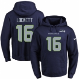 NFL Men's Nike Seattle Seahawks #16 Tyler Lockett Navy Blue Name & Number Pullover Hoodie