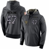 NFL Men's Nike New Orleans Saints #47 Alex Anzalone Stitched Black Anthracite Salute to Service Player Performance Hoodie