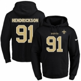NFL Men's Nike New Orleans Saints #91 Trey Hendrickson Black Name & Number Pullover Hoodie