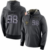 NFL Men's Nike New Orleans Saints #98 Sheldon Rankins Stitched Black Anthracite Salute to Service Player Performance Hoodie