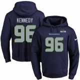 NFL Men's Nike Seattle Seahawks #96 Cortez Kennedy Navy Blue Name & Number Pullover Hoodie