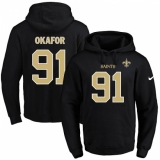 NFL Men's Nike New Orleans Saints #91 Alex Okafor Black Name & Number Pullover Hoodie