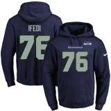 NFL Men's Nike Seattle Seahawks #76 Germain Ifedi Navy Blue Name & Number Pullover Hoodie