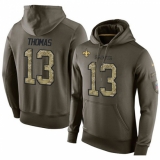 NFL Nike New Orleans Saints #13 Michael Thomas Green Salute To Service Men's Pullover Hoodie