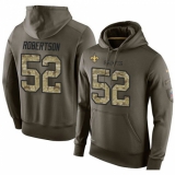 NFL Nike New Orleans Saints #52 Craig Robertson Green Salute To Service Men's Pullover Hoodie