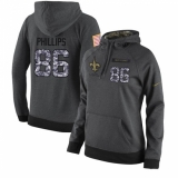 NFL Women's Nike New Orleans Saints #86 John Phillips Stitched Black Anthracite Salute to Service Player Performance Hoodie