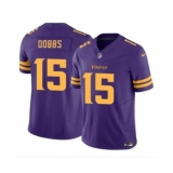Men's Minnesota Vikings #15 Josh Dobbs Purple 2023 F.U.S.E. Color Rush Stitched Jersey