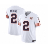 Men's Chicago Bears #2 DJ Moore White 2023 F.U.S.E. Throwback Limited Football Stitched Game Jersey
